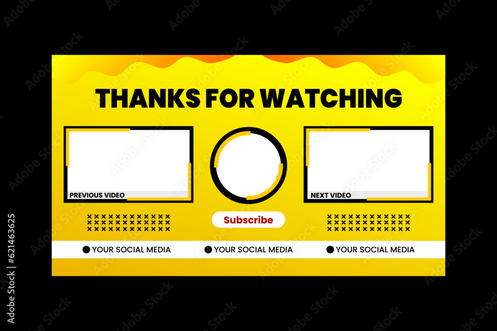 end screen youtube template Stock Vector | Adobe Stock