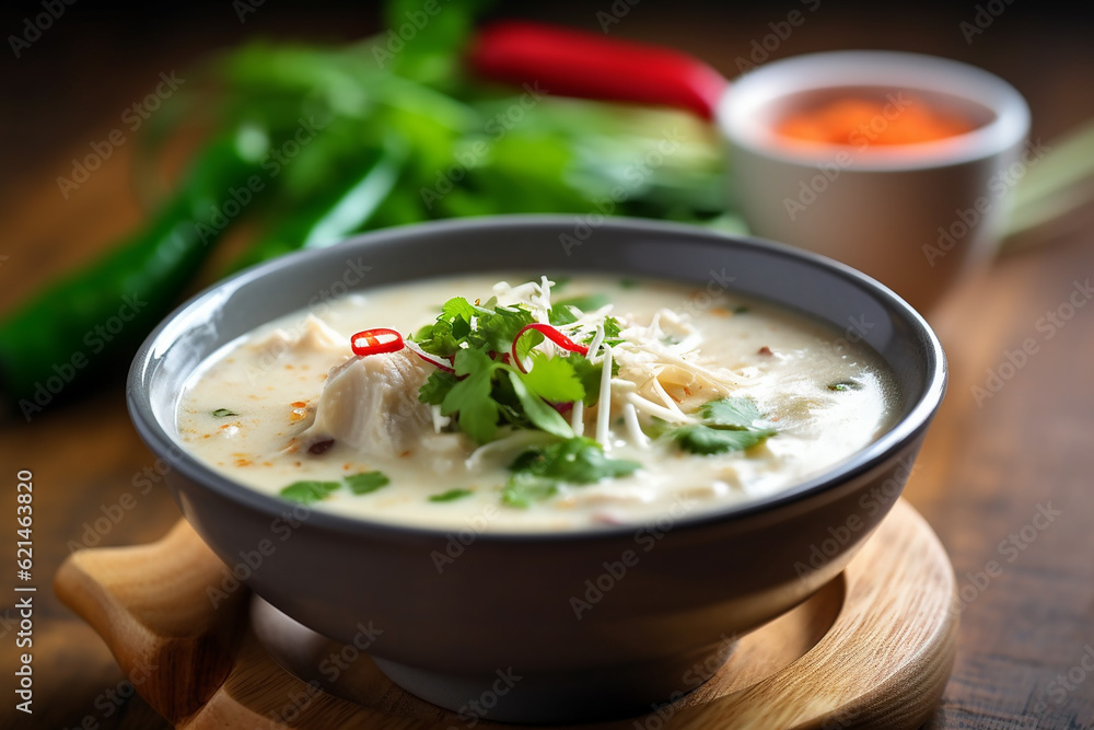 Creamy She Crab Soup on Wooden Table - Created with Generative AI Tools Creamy She Crab Soup on Wooden Table - Created with Generative AI Tools