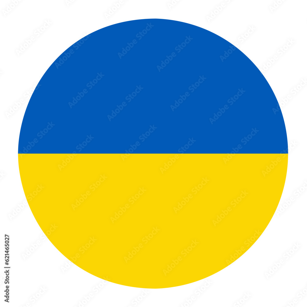 Ukraine flag button round icon isolated on transparent background. vector illustration. PNG file 