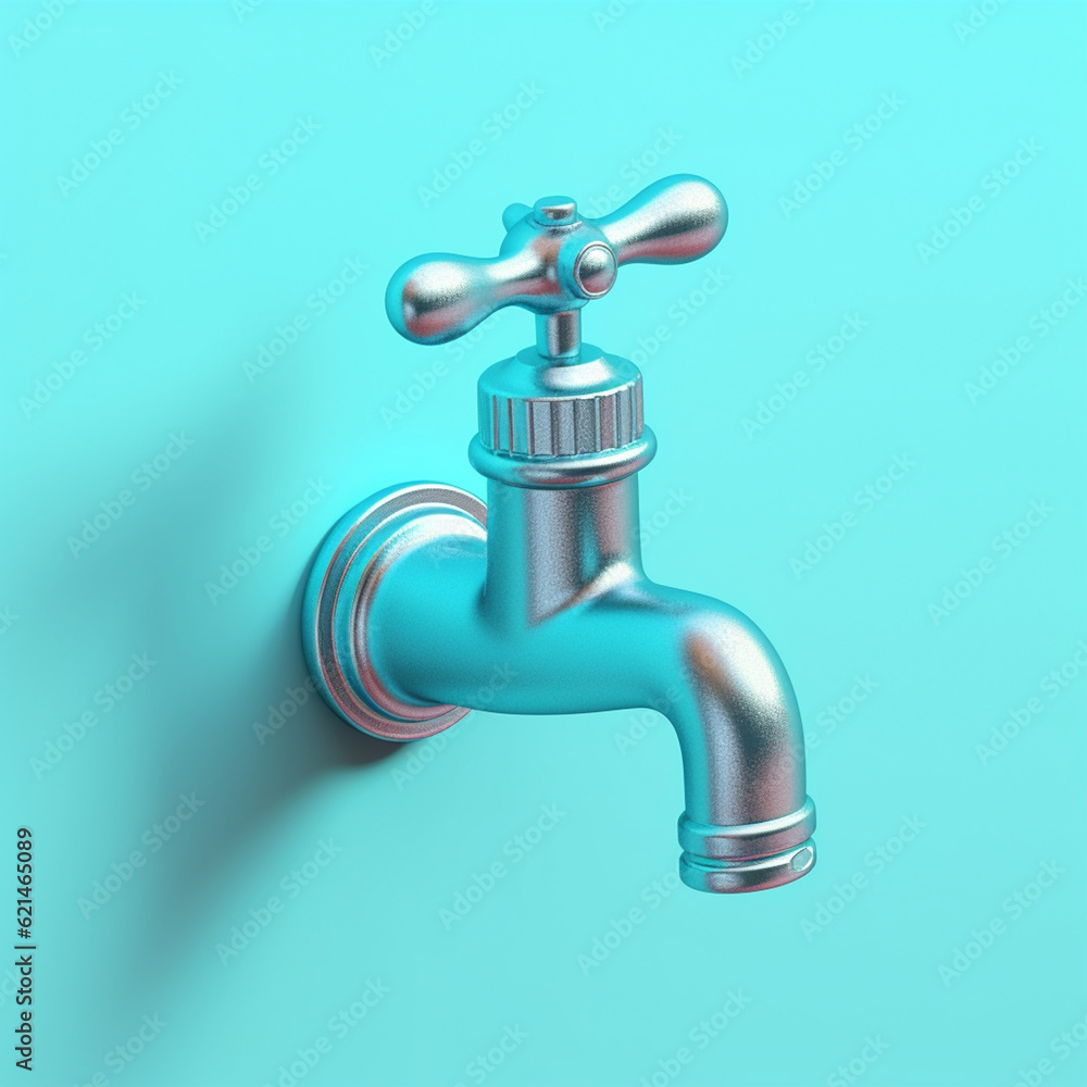 3D illustration of a water faucet 3D illustration of a water faucet