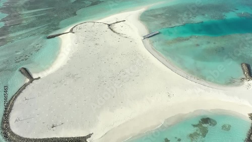 Drone shot of Maafushi island. Maldives on sunny day photo