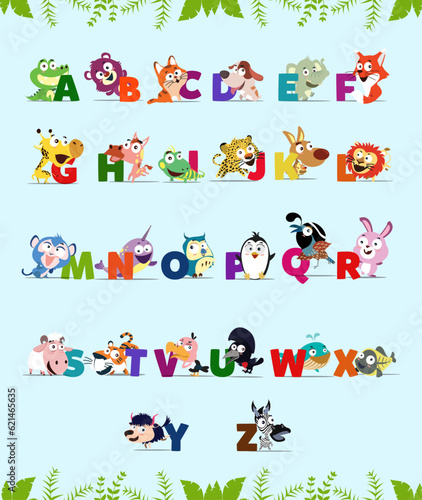 cartoon animal alphabet poster © Expression
