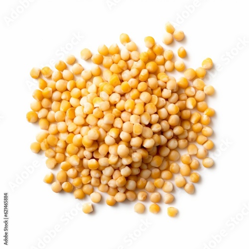 Isolated Yellow Popcorn Beans On White Background photo