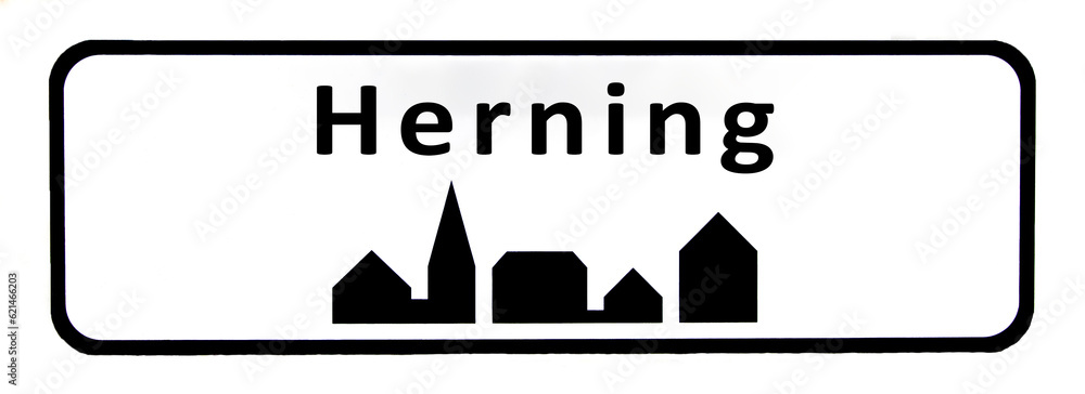 City sign of Herning - Herning Byskilt City sign of Herning - Herning Byskilt