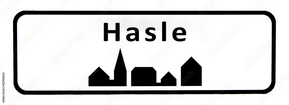 City sign of Hasle - Hasle Byskilt City sign of Hasle - Hasle Byskilt