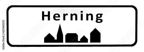 City sign of Herning - Herning Byskilt