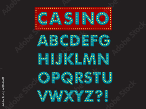 set of casino fonts letters