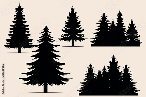 pine tree silhouette vector  