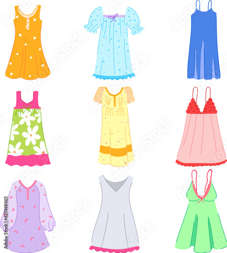 sleepshirt woman set cartoon. girl women, nightgown pajama, female home sleepshirt woman sign. isolated symbol vector illustration