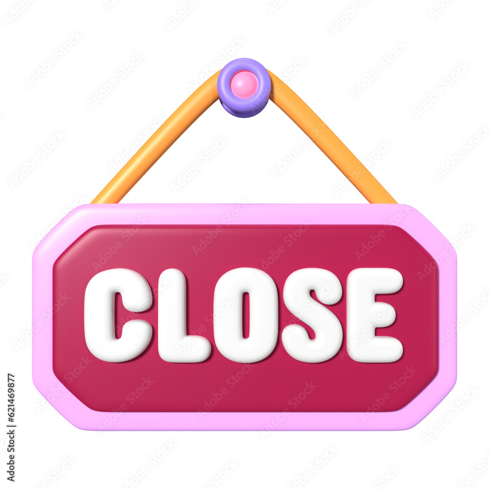 Close Sign 3D Illustration Icon Close Sign 3D Illustration Icon