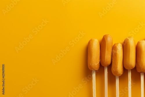 Corn dog mockup background. Generate Ai photo