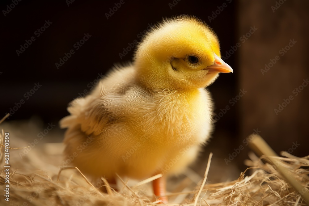Fluffy yellow chick bird. Generate Ai Fluffy yellow chick bird. Generate Ai