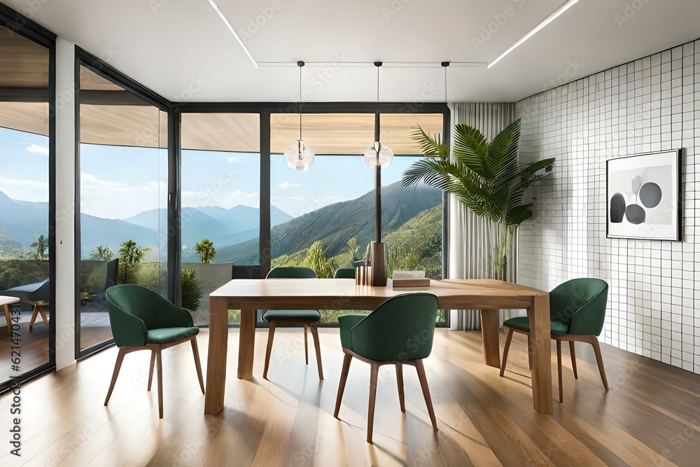 modern dining room with table generated Ai modern dining room with table generated Ai