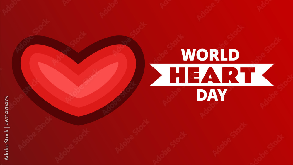 World heart day with red heart and world sign background, World Heart Day concept World heart day with red heart and world sign background, World Heart Day concept