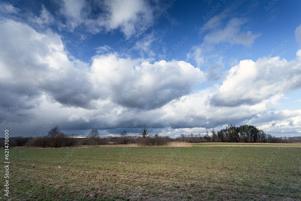 Cloudy sky over farmland, eastern Poland Cloudy sky over farmland, eastern Poland