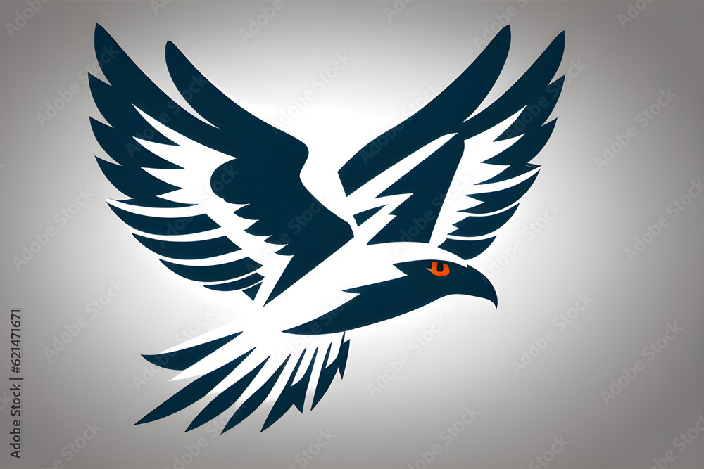 Obraz premium simple logo of a thunderbird (AI-generated fictional illustration) 