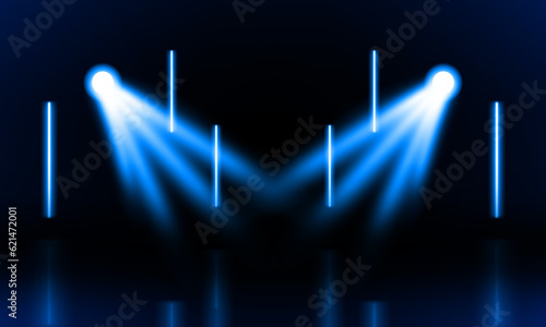Bright stadium neon lights vector design.