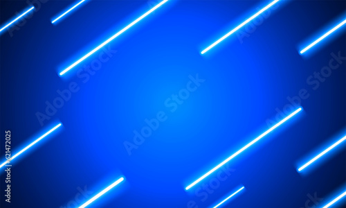 Abstract Neon lights blue abstract room with neon lamp lighting striped light effect with fluid color. Magic screen design. vector design.