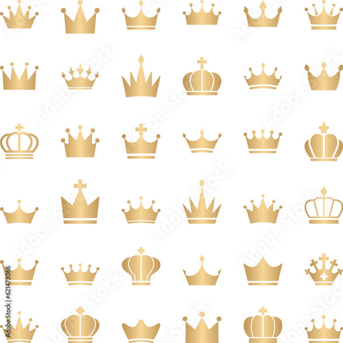 Simple illustration set of crown icons.