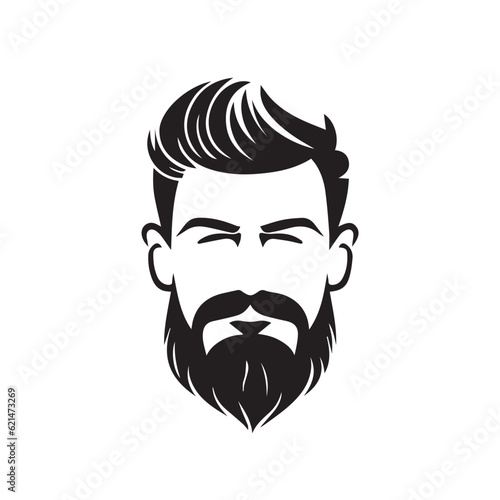 A Dashing Portrait of a Stylish Man with a Suave Haircut, Well-Groomed Beard, and Sharp Mustache
