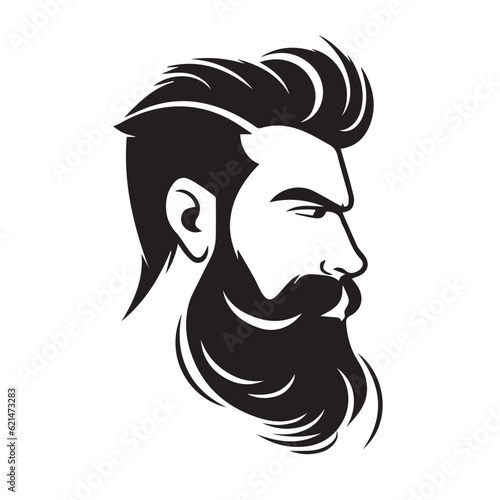 A Dashing Portrait of a Stylish Man with a Suave Haircut, Well-Groomed Beard, and Sharp Mustache