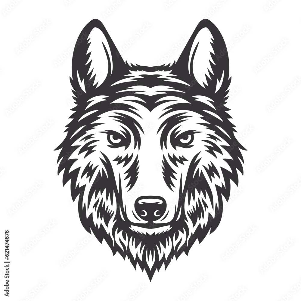 fox head design lineart. Farm Animal. wolf logos or icons. vector illustration fox head design lineart. Farm Animal. wolf logos or icons. vector illustration