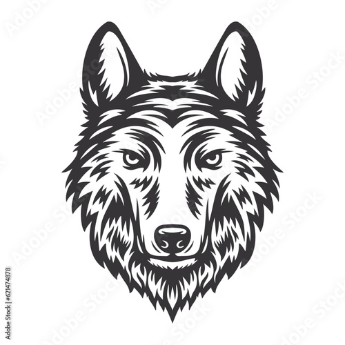 fox head design lineart. Farm Animal. wolf logos or icons. vector illustration