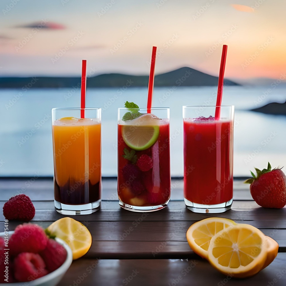AI Smoothies on a neutral background generated by artificial intelligence AI Smoothies on a neutral background generated by artificial intelligence