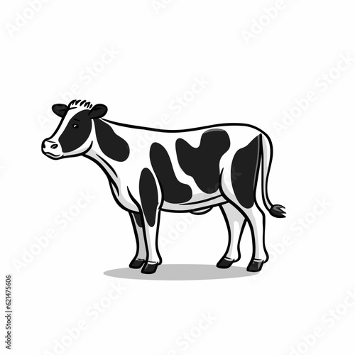 Heifer hand-drawn illustration. Heifer. Vector doodle style cartoon illustration