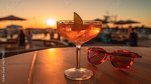 margarita cocktail at sunset