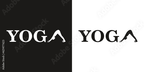 Logo for yoga classes. International Yoga Day. Harmony and connection with the universe