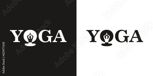 Logo for yoga classes. International Yoga Day. Harmony and connection with the universe