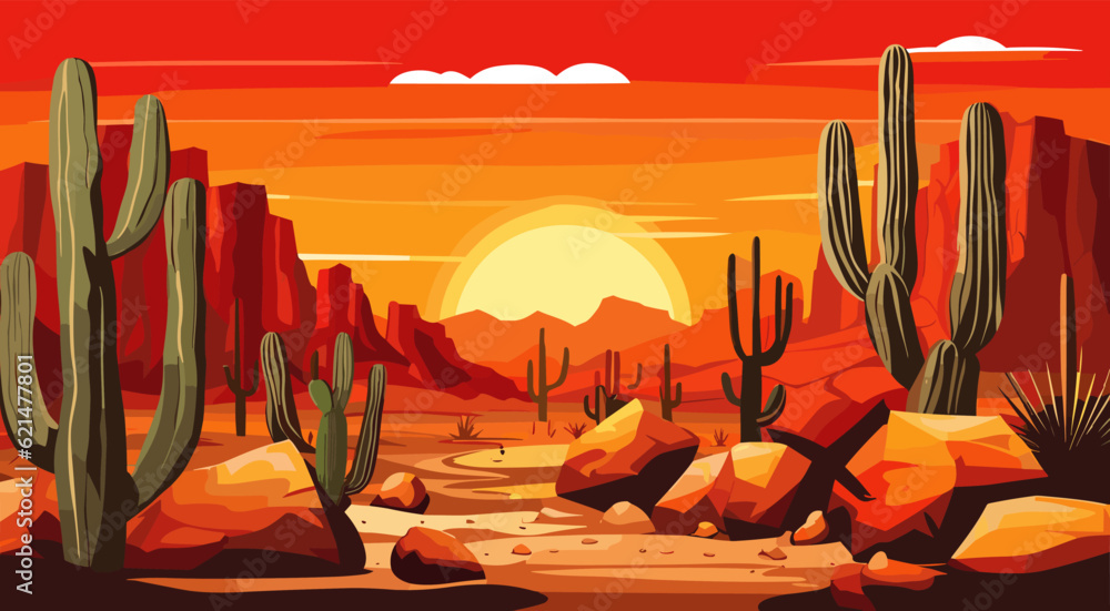 Desert landscape abstract art background. Texas western mountains and ...