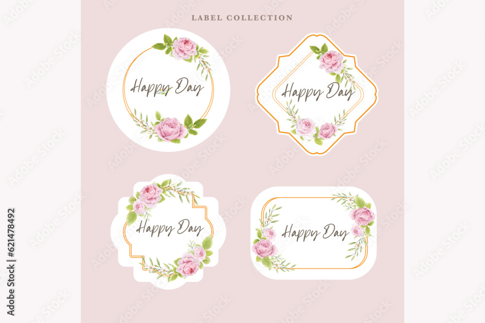 Hand drawn floral label collection Hand drawn floral label collection