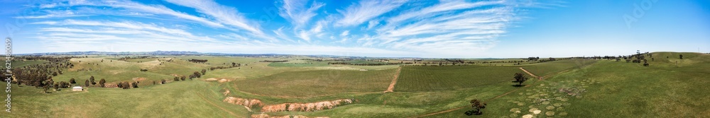 Australian farmland, Aerial panorama.