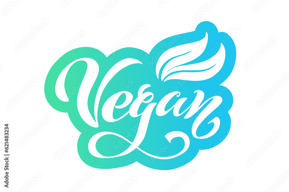 Vegan. Handwritten lettering for restaurant, cafe menu. Vector elements for labels. Vector illustration, food design. Vegan. Handwritten lettering for restaurant, cafe menu. Vector elements for labels. Vector illustration, food design.