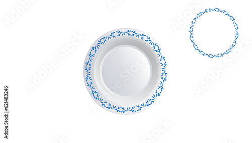 plate design blue flowers