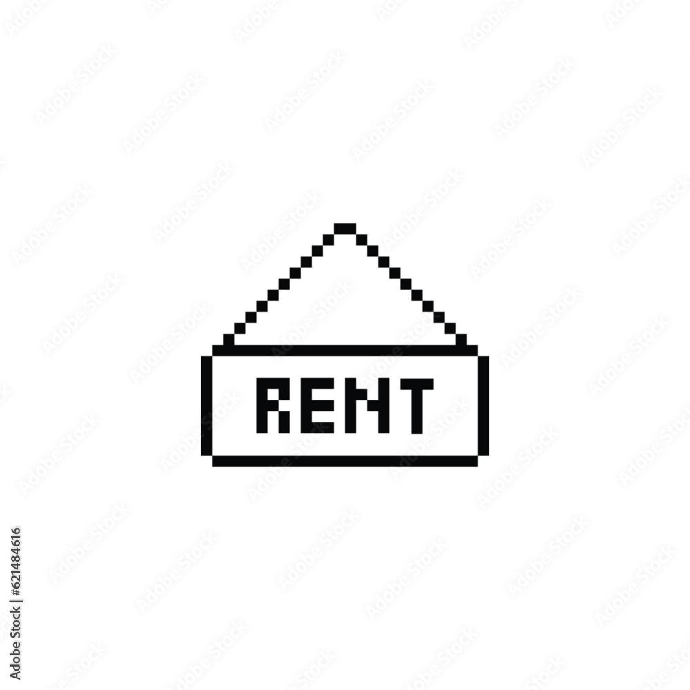 rent icon 8 bit, pixel art icon for game logo. rent icon 8 bit, pixel art icon for game logo.