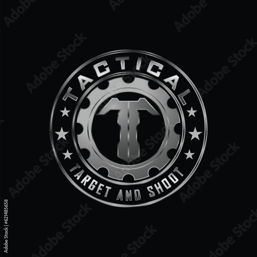 Tactical T Letter in circle design