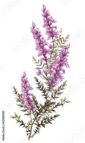 Branch heather mother s day mom vector print purple flowers blossom Valentine s day