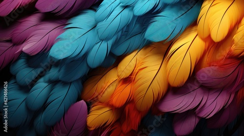 Rainbow feather background, AI generated Image © musa