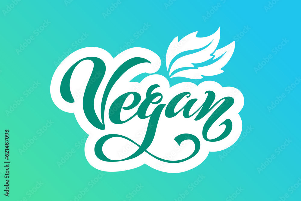 Vegan. Handwritten lettering for restaurant, cafe menu. Vector elements for labels. Vector illustration, food design. Vegan. Handwritten lettering for restaurant, cafe menu. Vector elements for labels. Vector illustration, food design.