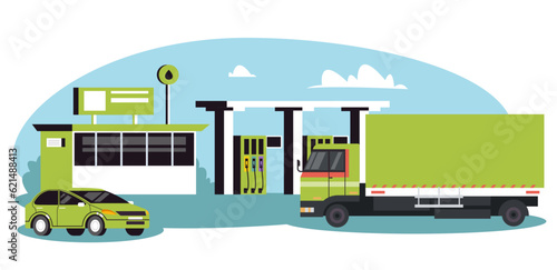 Biofuel bio fuel biological ethanol diesel concept. Vector graphic design illustration
