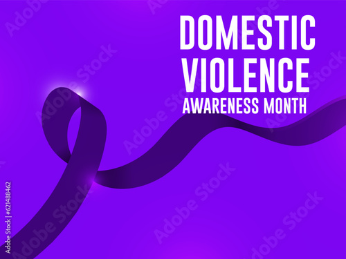 Domestic Violence Awareness Month is October annual celebration in the United States. Poster web banner design Vector illustration.