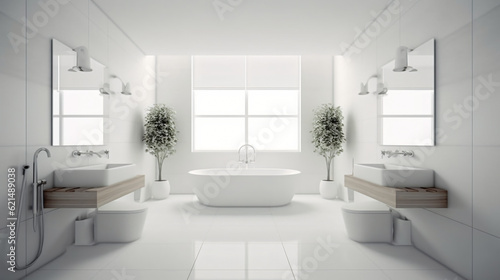 Bathroom minimal clean and modern  Generative AI © Nico Vincentini