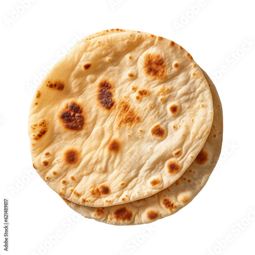 Fried pita bread. isolated object  photo