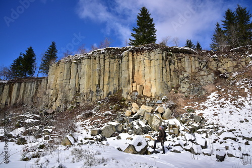 Ryžovna nature reserve in winter. This is a basalt quarry in the Ore Mountains. photo