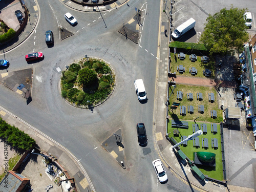 High Angle View of Luton City of England. Image Was Captured with Drone's Camera on July 7th, 2023 photo