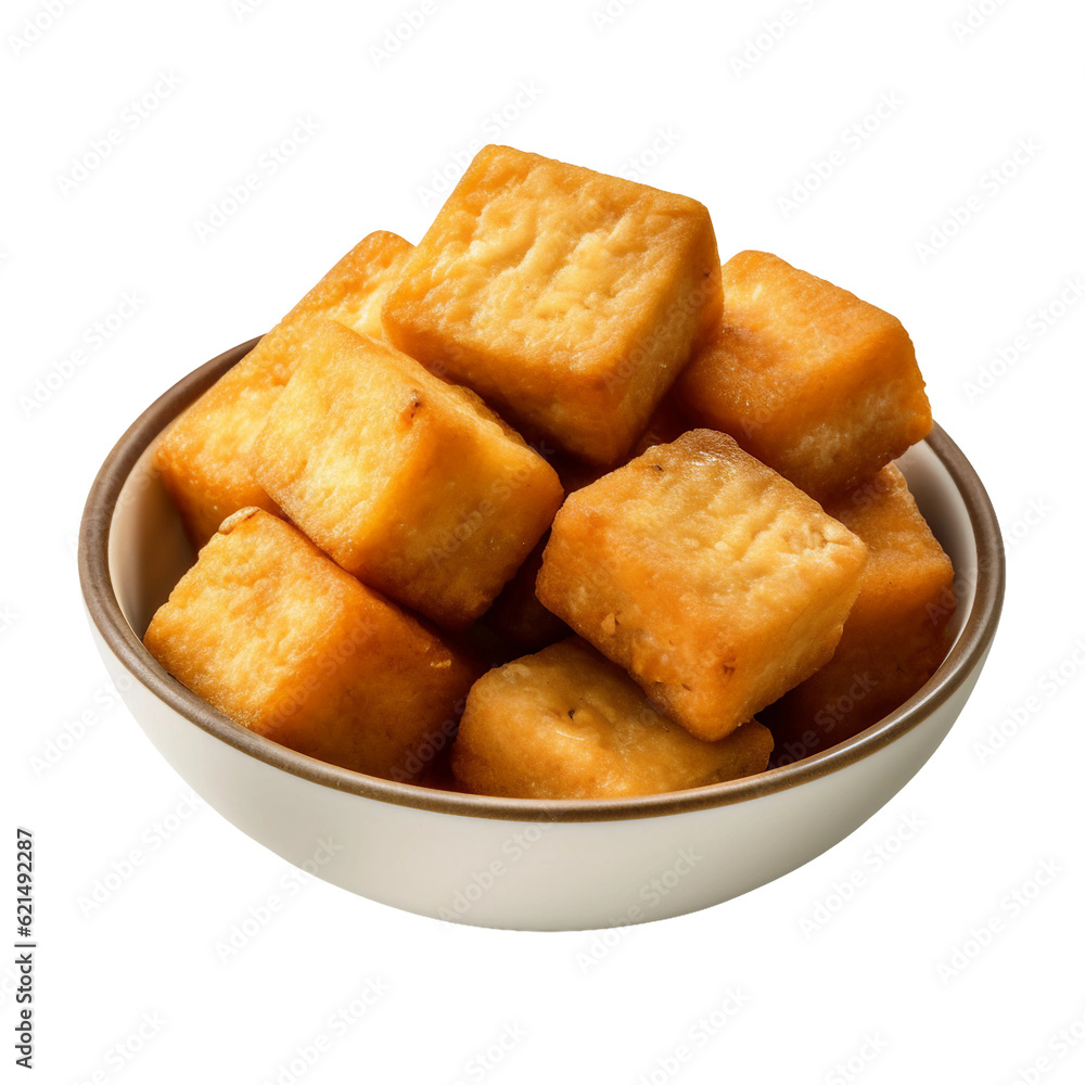 Fried tofu. isolated object, transparent background Fried tofu. isolated object, transparent background