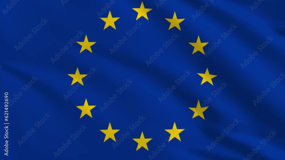 European Union Flag Waving Animation Video Background. European Union Flag Waving Animation Video Background.